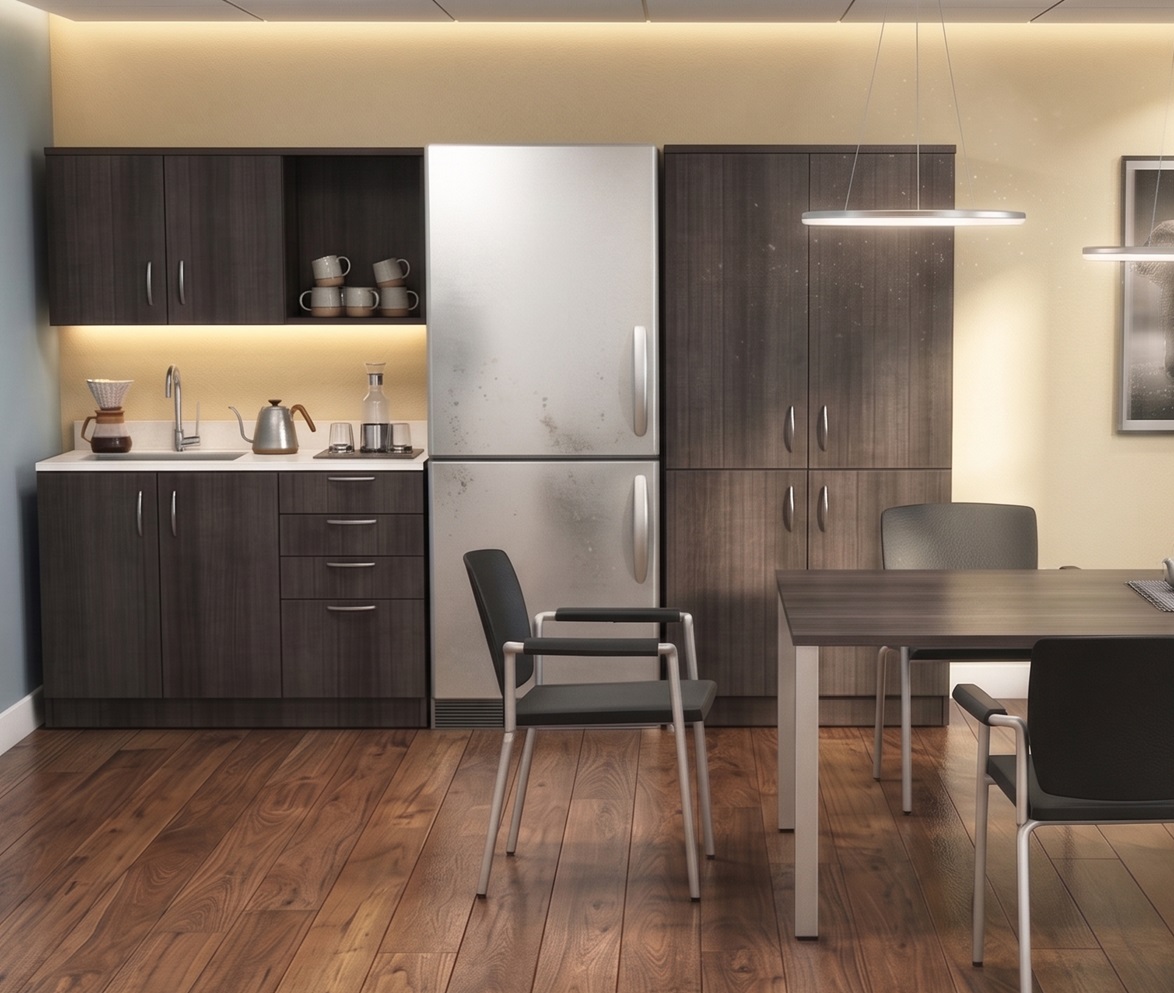 Custom Kitchenette — Tuxedo / Silver Straight
