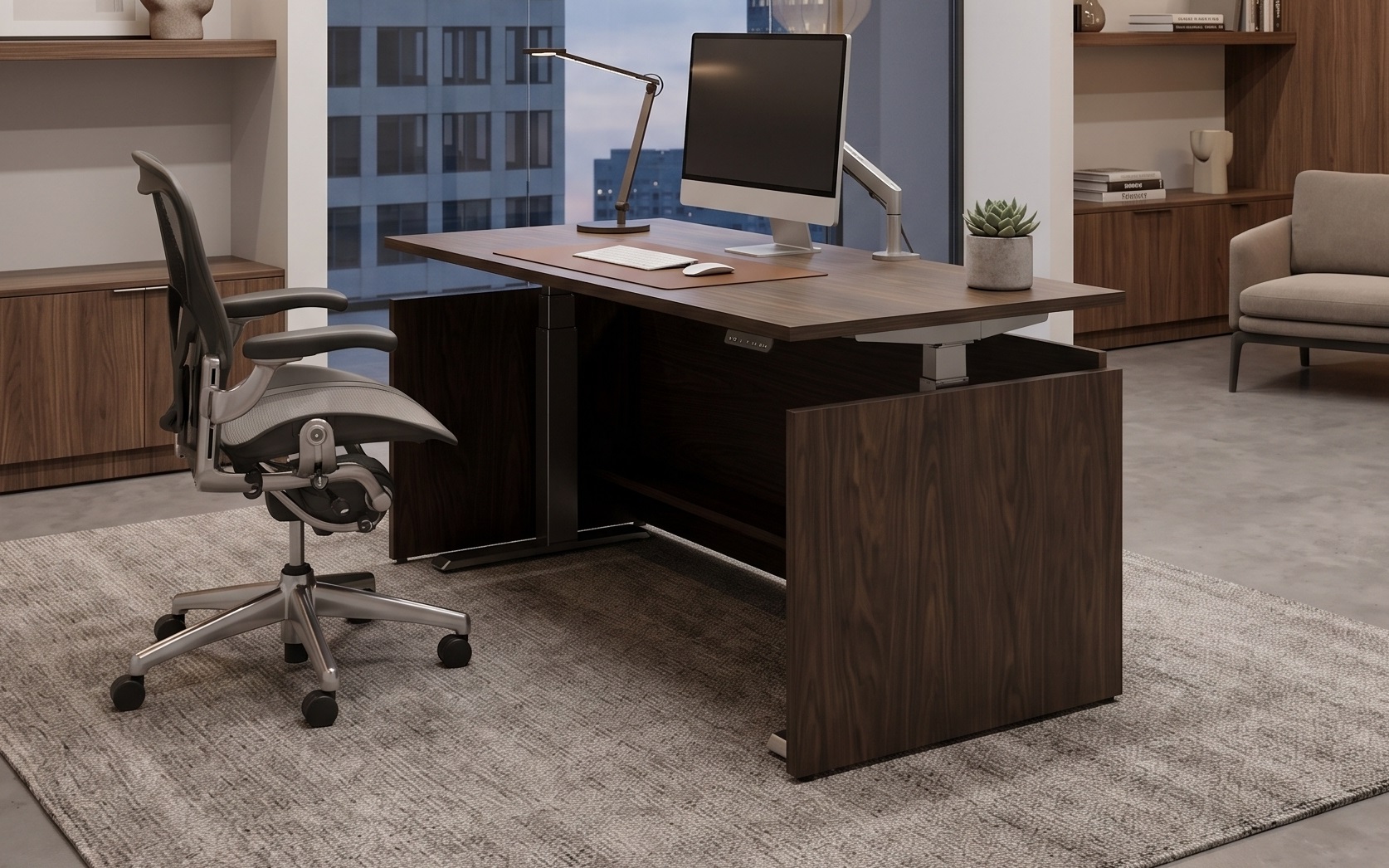 Height Adjustable Single Desk