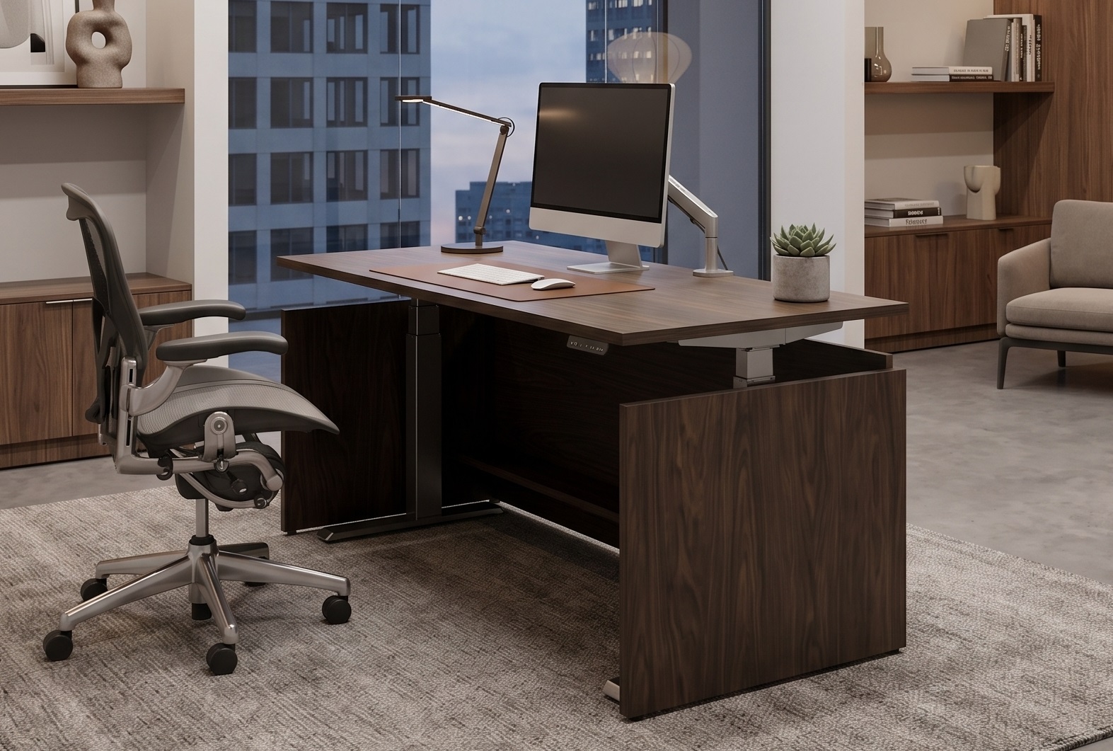 B Series Desking — Metal Mod U Group in Tuxedo