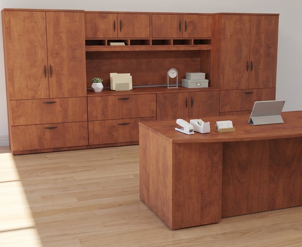 DS Series — Step-In Desk and Credenza in Summerflame