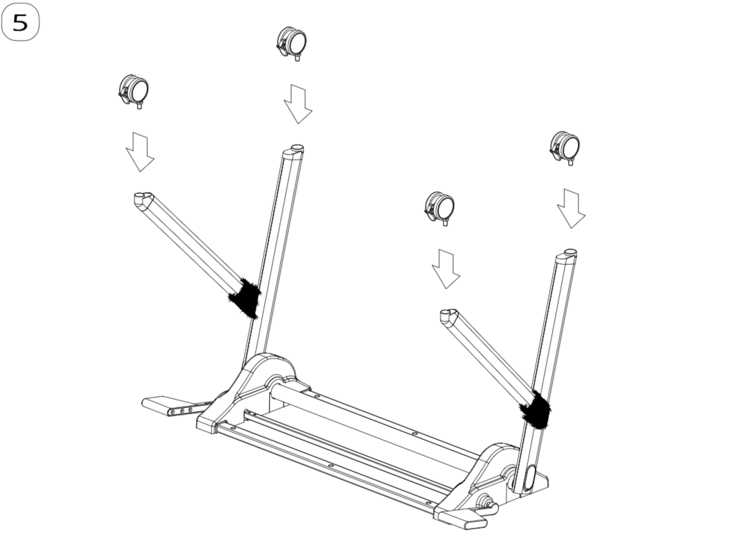 Press in the casters